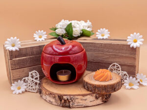 cette photo représente le brûle parfum pomme rouge
