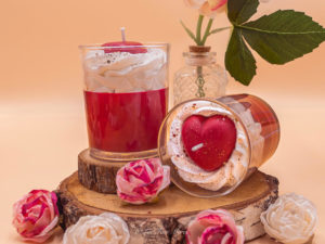 cette photo représente la grande bougie gourmande rubis