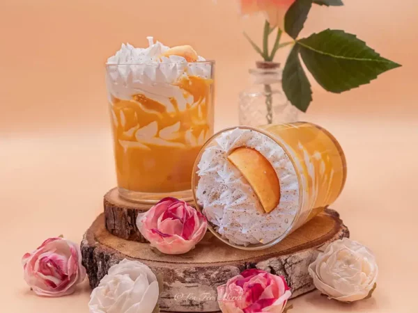 Grande bougie gourmande pêche