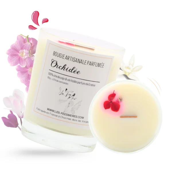 cette photo représente la bougie fleurie orchidée