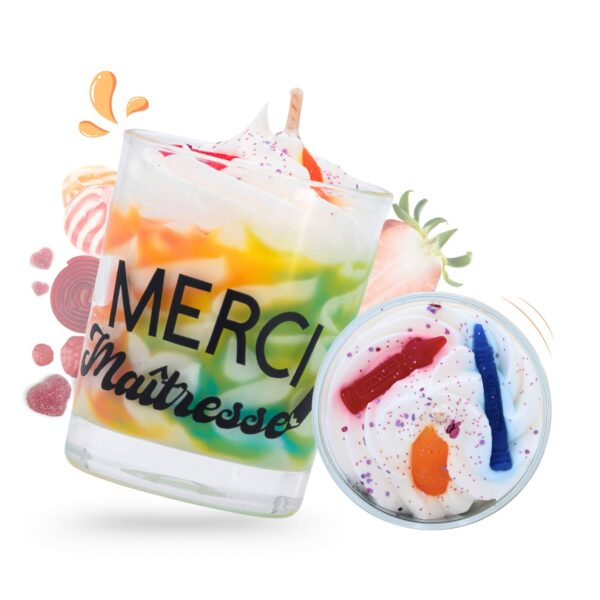 cette photo représente la mini bougie gourmande fraise menthe