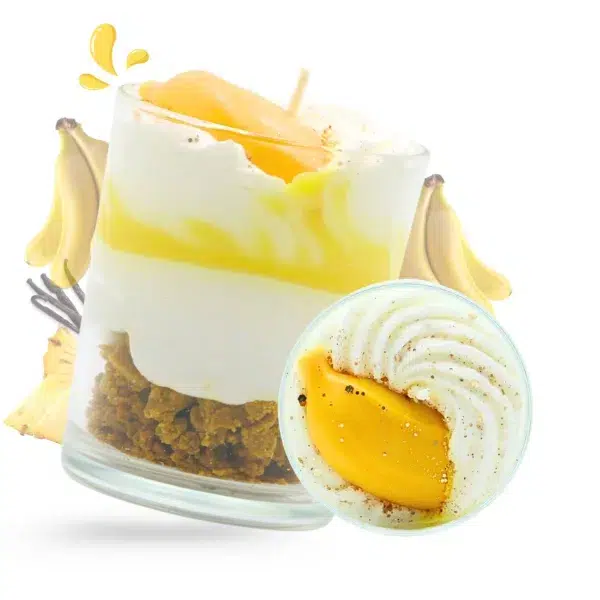 cette photo représente la bougie gourmande banane