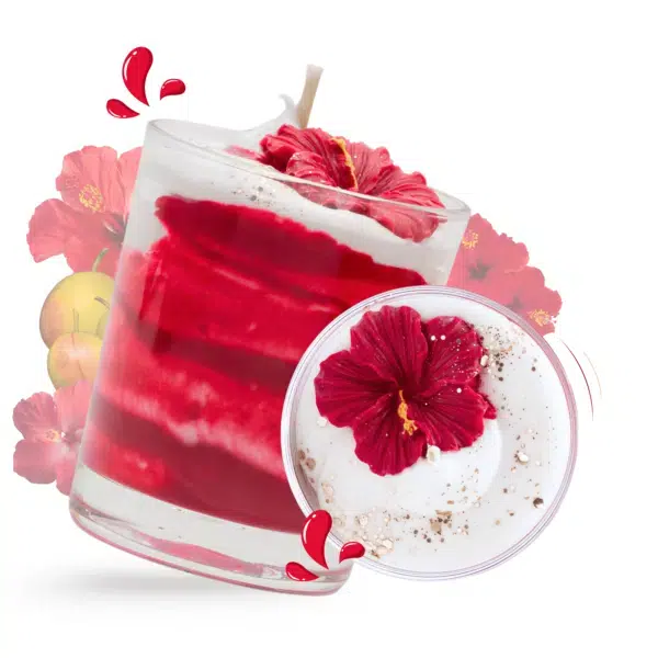 cette photo représente la bougie gourmande hibiscus