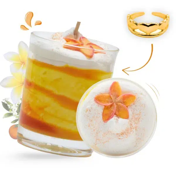 cette photo représente la bougie bijou fleur de tiaré