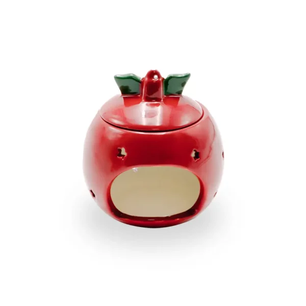 cette photo représente le brule parfum boule de noel rouge