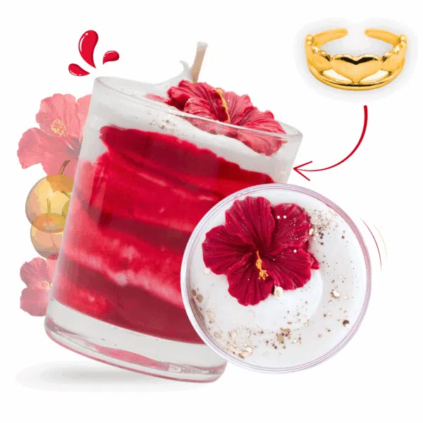 cette photo représente la bougie bijou hibiscus