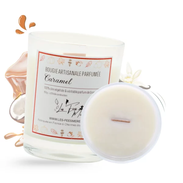 cette photo représente la bougie parfumée caramel