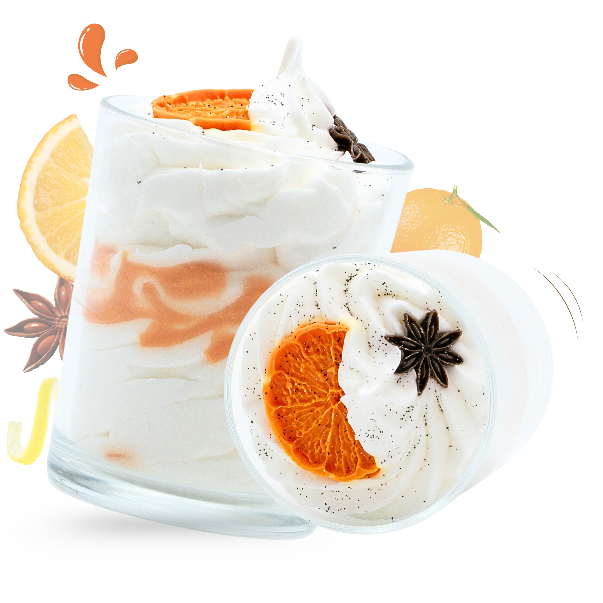 cette photo représente la grande bougie gourmande orange cannelle