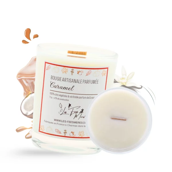 cette photo représente la mini bougie parfumée caramel