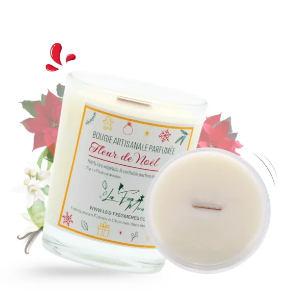 cette photo représente la mini bougie parfumée fleur de noel