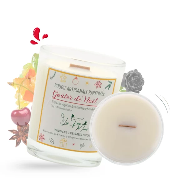 cette photo représente la mini bougie parfumée gouter de noel