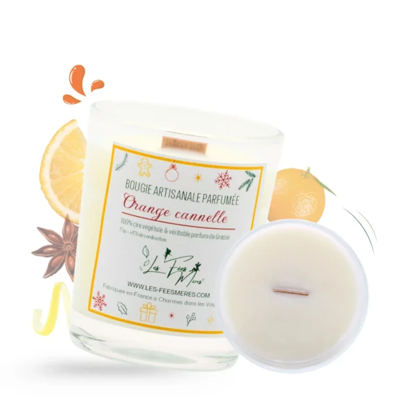 cette photo représente la mini bougie parfumée orange cannelle