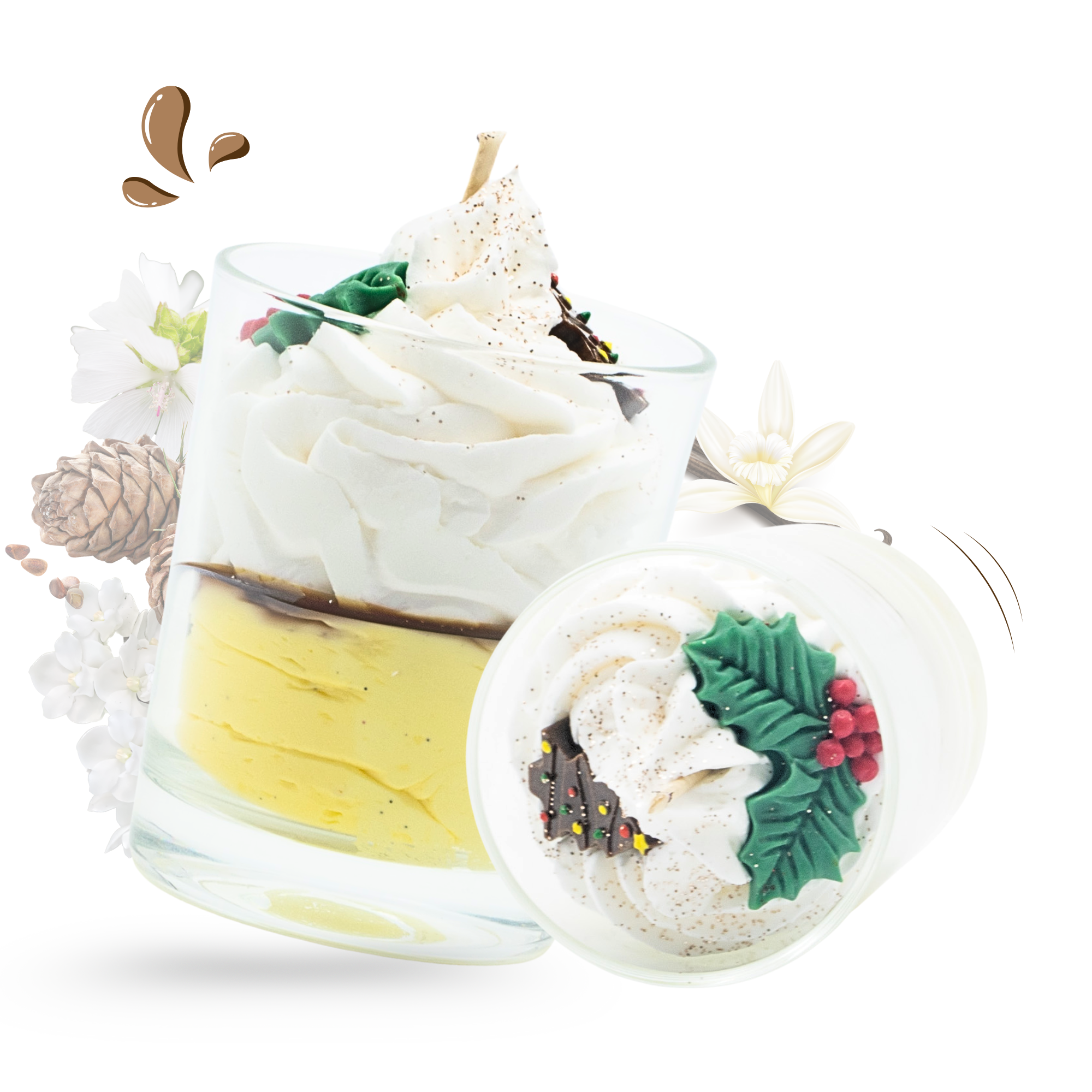 cette photo représente la bougie gourmande bûche de noël