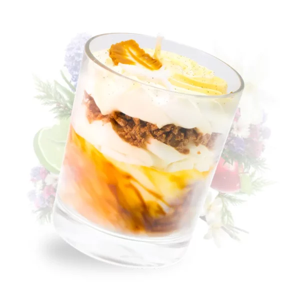 Cette photo représente la bougie gourmande âme du vent